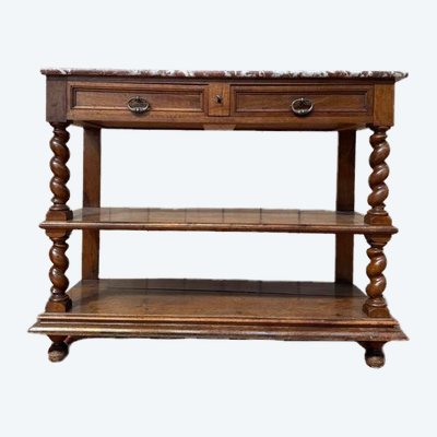 Console - Louis XIII Style Service Marble Cherry