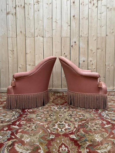 Paire de fauteuils crapaud de style Napoléon III