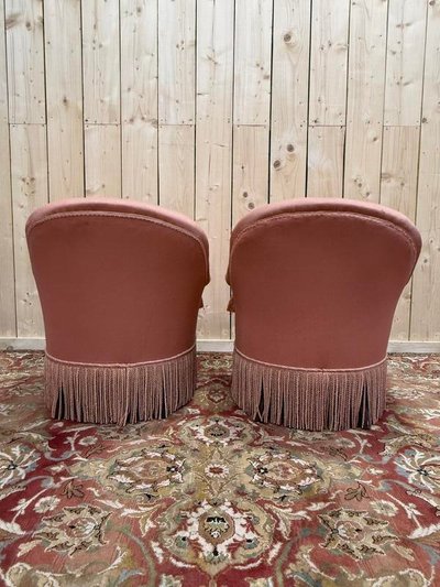 Paire de fauteuils crapaud de style Napoléon III