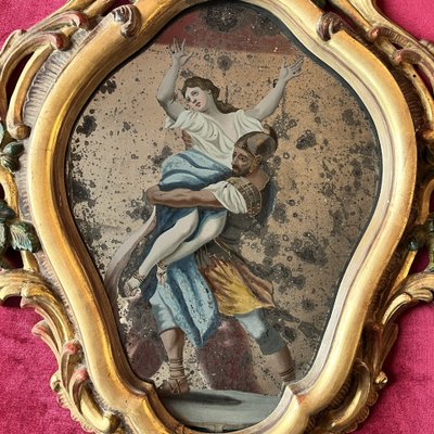 Rare painted mirror, Venice, 18th century