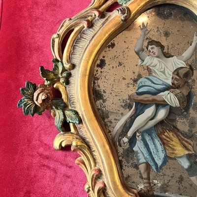 Rare painted mirror, Venice, 18th century