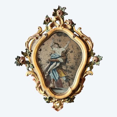 Rare painted mirror, Venice, 18th century