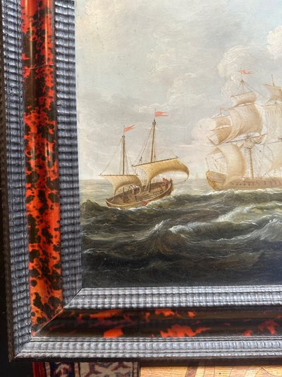 Marine painting signed W. Vitringa - Dutch school from the early 18th century