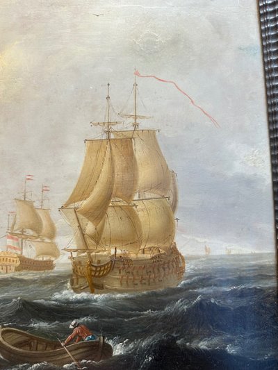 Marine painting signed W. Vitringa - Dutch school from the early 18th century