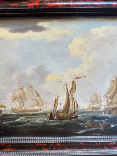 Marine painting signed W. Vitringa - Dutch school from the early 18th century