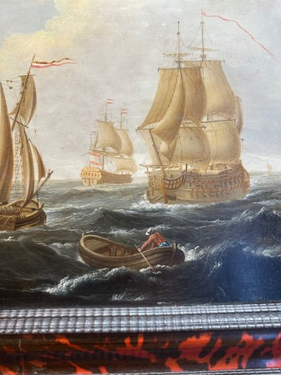 Marine painting signed W. Vitringa - Dutch school from the early 18th century
