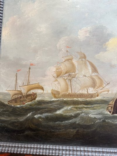 Marine painting signed W. Vitringa - Dutch school from the early 18th century