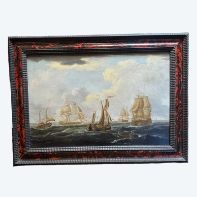 Marine painting signed W. Vitringa - Dutch school from the early 18th century