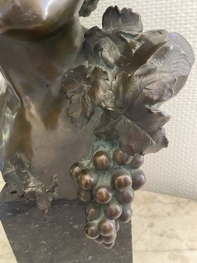 Épreuve en bronze représentant le jeune Bacchus signé P. Philippe 