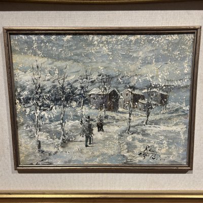 Schneefall, Ölgemälde auf Leinwand