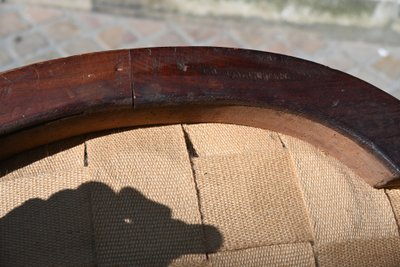 Georges Jacob, late 18th century mahogany lyre armchair