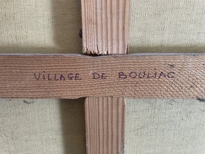 Oil on canvas representing the village of Bouillac in Gironde signed Y. Dubos