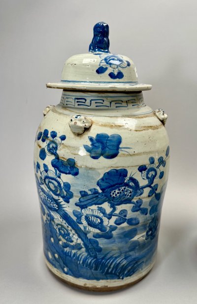 Pair of covered pots, ancient Chinese ceramics