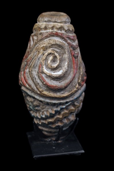 Flûte cérémonielle en terre cuite, instrument traditionnel, art océanien, art tribal, Océanie, 15 cm