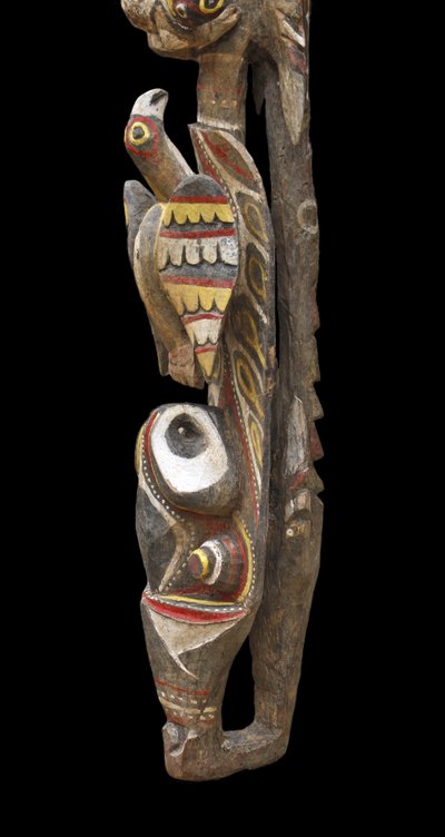 Poteau de case, totem, art océanien, art tribal, Océanie, Papouasie Nouvelle Guinée, 257 cm