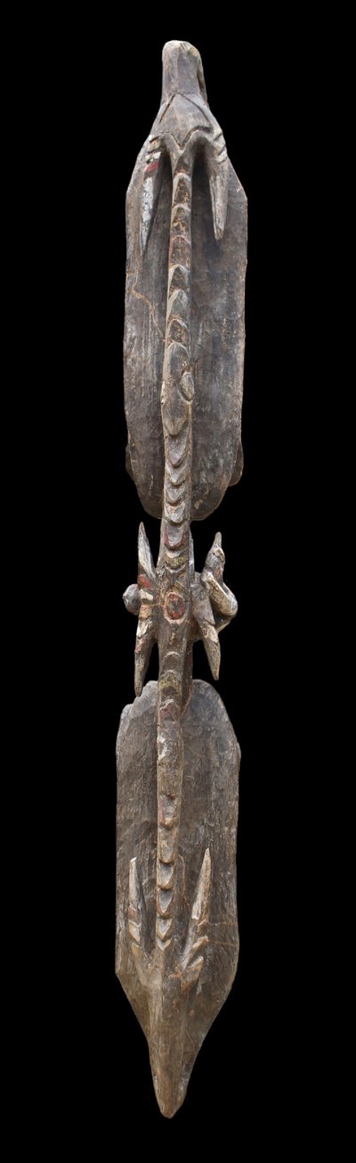 Poteau de case, totem, art océanien, art tribal, Océanie, Papouasie Nouvelle Guinée, 257 cm