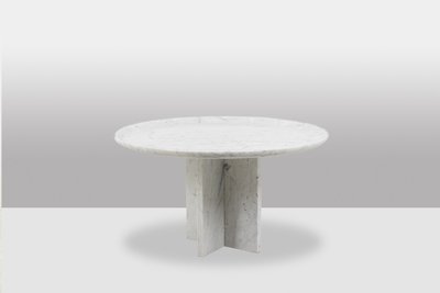 Pair of nesting tables in Carrara marble. Contemporary. LS64411609M