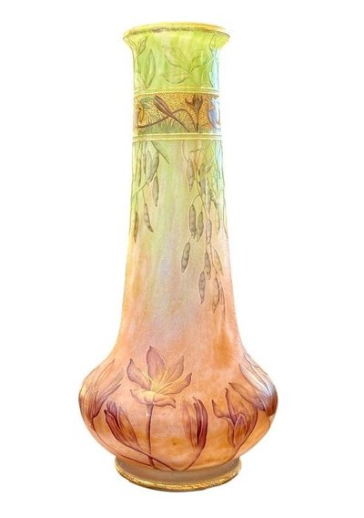Daum Art Nouveau Vase "Crocus and Bees"