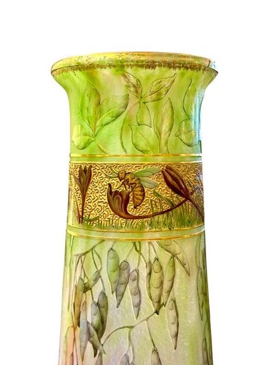 Daum Art Nouveau Vase "Crocus and Bees"