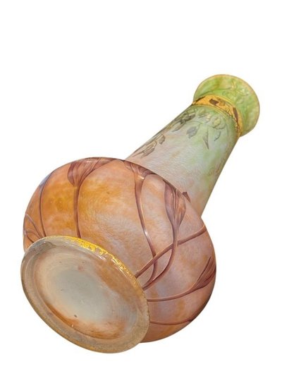 Daum Art Nouveau Vase "Crocus and Bees"