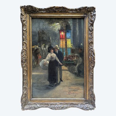 Pier Carlo Parvopassu (XIX-XX secolo) - Parigi di notte, galanteria, circa 1895