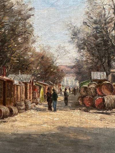 Jean Alexandre Jules Pornin (XIX-XX) - Paris, Quai de Bercy, the Wine Hall, 1887