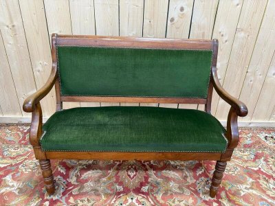 Small sofa - bench from the Restoration period in walnut