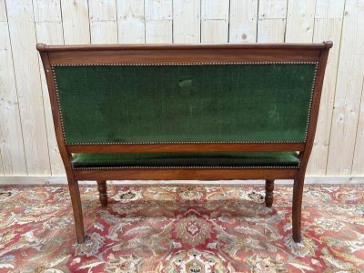 Small sofa - bench from the Restoration period in walnut