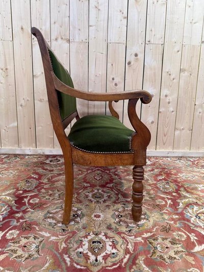 Small sofa - bench from the Restoration period in walnut