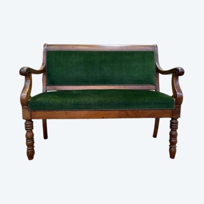 Small sofa - bench from the Restoration period in walnut