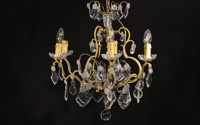 Chandelier with tassels Crystal and gilded bronze 