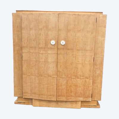 André Arbus (1903-1969) Elegant art deco cabinet in sycamore veneer 1935
