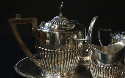 Silver-plated tea service English 