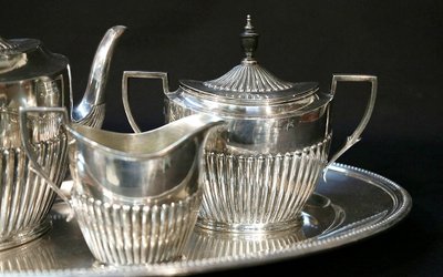 Silver-plated tea service English 