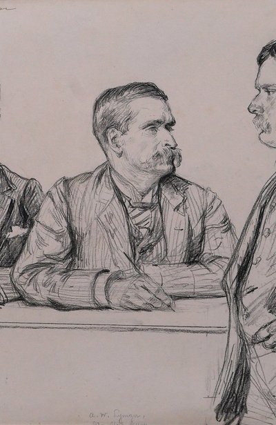 Paul RENOUARD 1845-1924 Portraits of men at the United States Congress in Washington, drawing, circa 1890