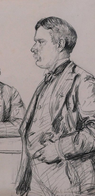 Paul RENOUARD 1845-1924 Portraits of men at the United States Congress in Washington, drawing, circa 1890
