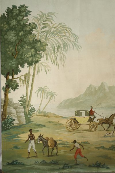 PANORAMIC WALLPAPER PANEL, EXOTIC SCENE IN THE ZUBER STYLE