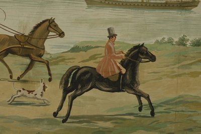 PANORAMIC WALLPAPER PANEL, EXOTIC SCENE IN THE ZUBER STYLE