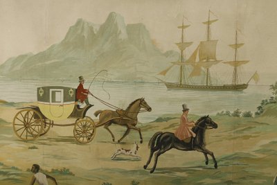 PANORAMIC WALLPAPER PANEL, EXOTIC SCENE IN THE ZUBER STYLE