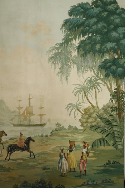PANORAMIC WALLPAPER PANEL, EXOTIC SCENE IN THE ZUBER STYLE