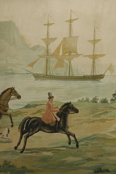 PANORAMIC WALLPAPER PANEL, EXOTIC SCENE IN THE ZUBER STYLE