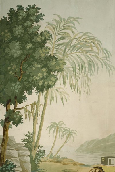 PANORAMIC WALLPAPER PANEL, EXOTIC SCENE IN THE ZUBER STYLE