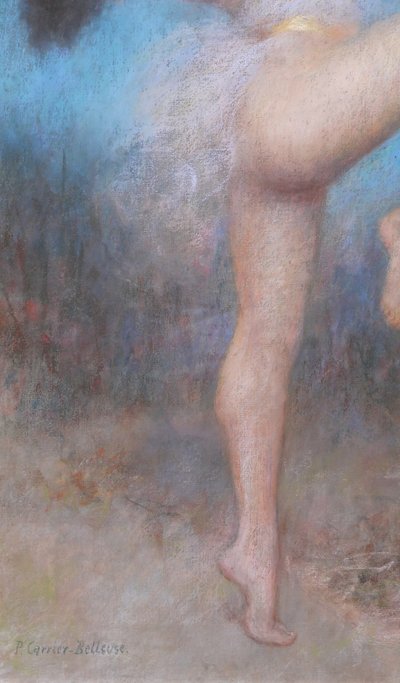 Pierre Carrier-Belleuse 1851-1932 Tänzerin, nackte Frau, Bacchantin, Pastell, um 1920 Gemälde Zeichnung