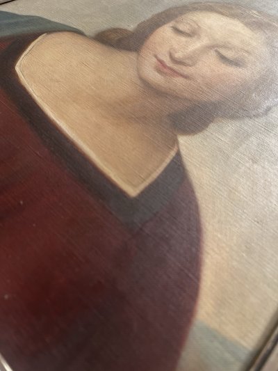 HST-Gemälde Madonna mit Kind im italienischen Stil nach Raffaello Sanzio + Rahmen