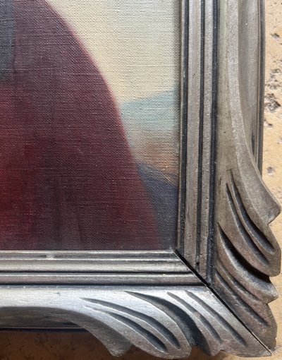 HST-Gemälde Madonna mit Kind im italienischen Stil nach Raffaello Sanzio + Rahmen
