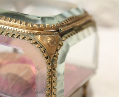 Napoleon III brass and beveled glass jewelry box, late 19th century