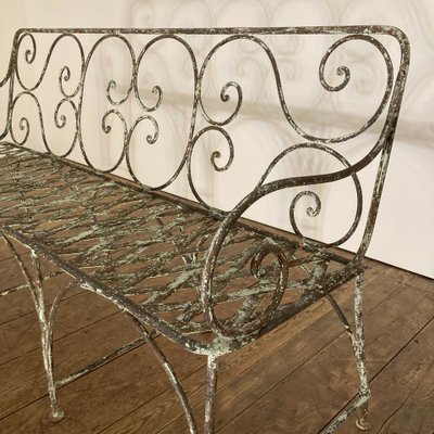 19th century riveted wrought iron bench