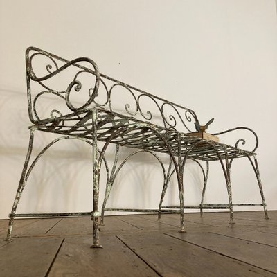 19th century riveted wrought iron bench