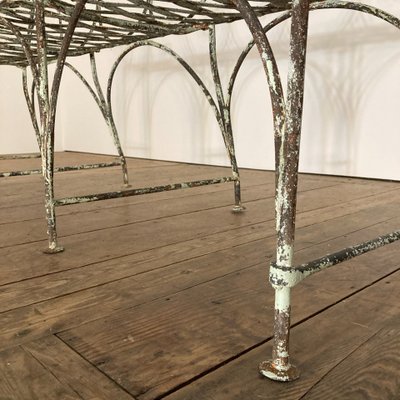 19th century riveted wrought iron bench