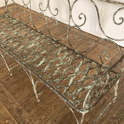 19th century riveted wrought iron bench